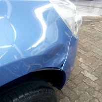 Blue Sedan — Rear Quarter before repair